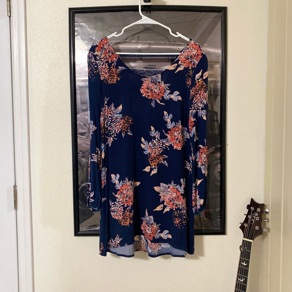 Xhilaration navy blue floral dress.